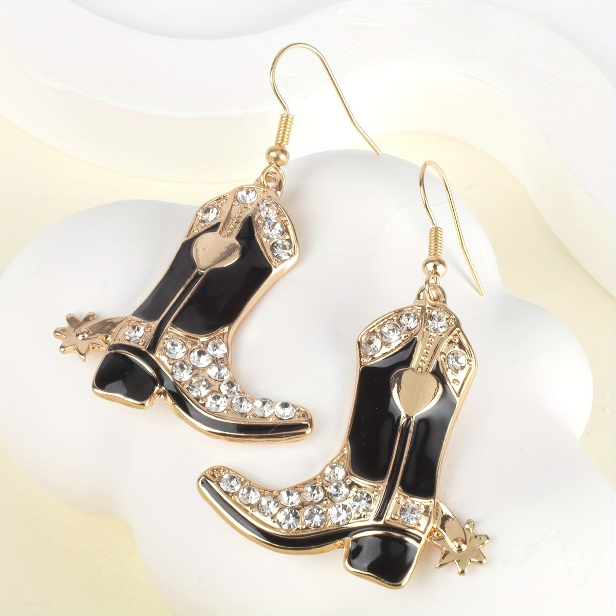 Classy Rhinestone Cowboy Boot Earrings