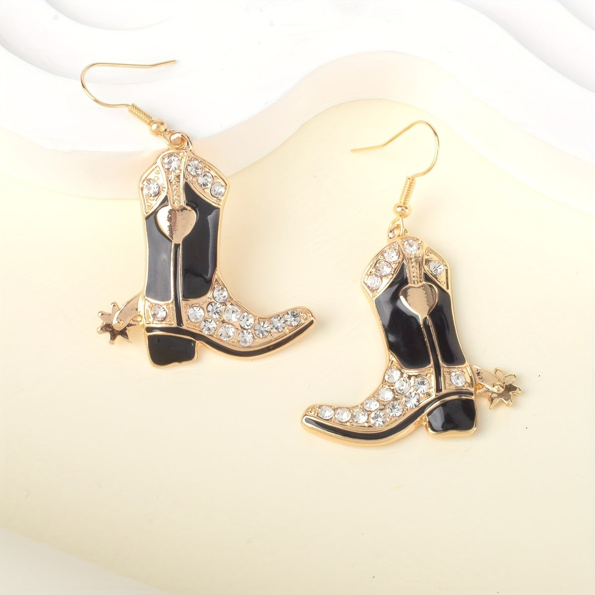Classy Rhinestone Cowboy Boot Earrings