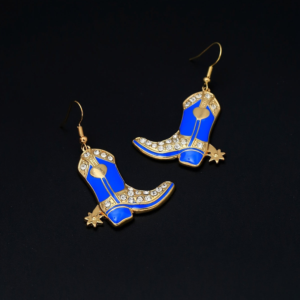 Classy Rhinestone Cowboy Boot Earrings