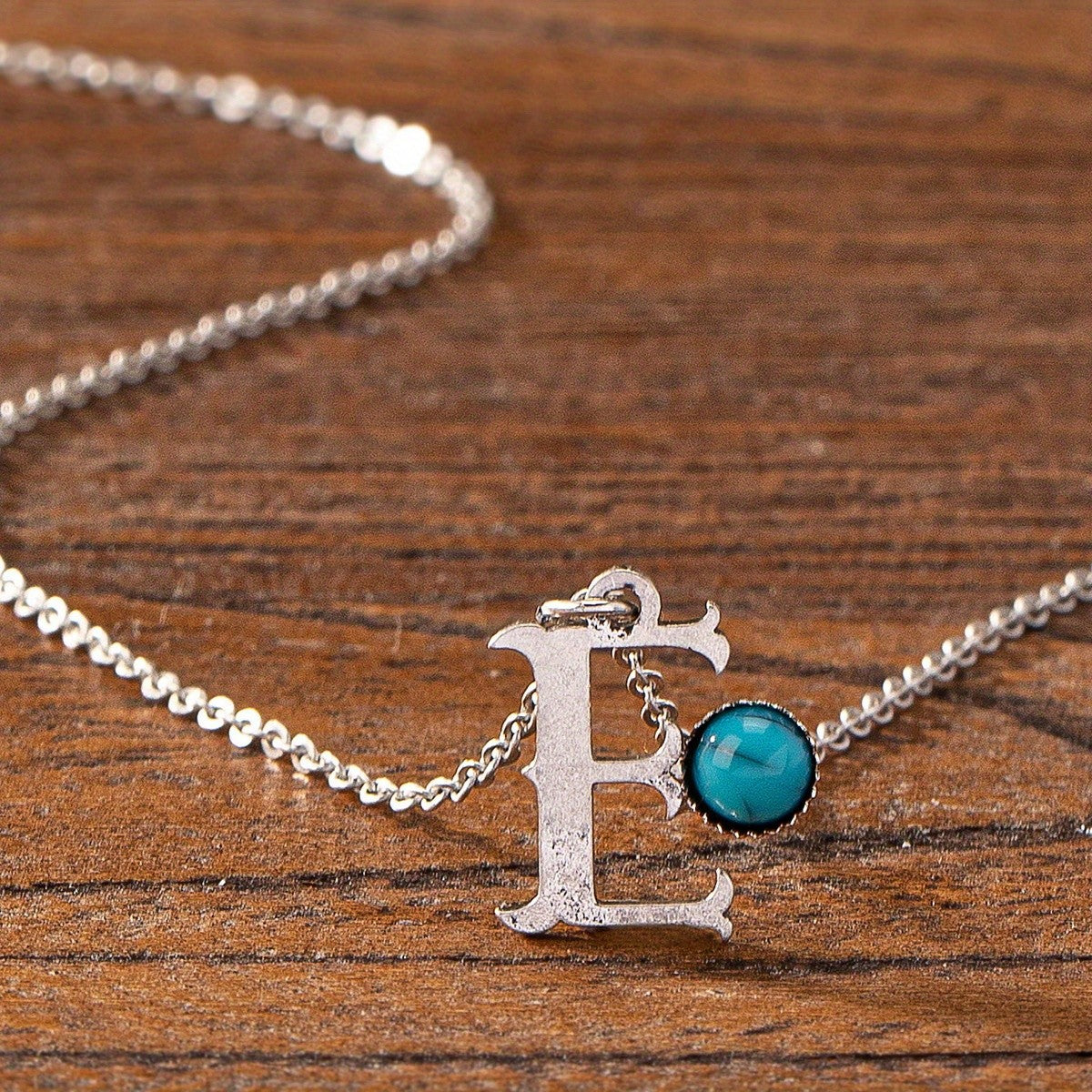 Boho Turquoise Initial Necklace