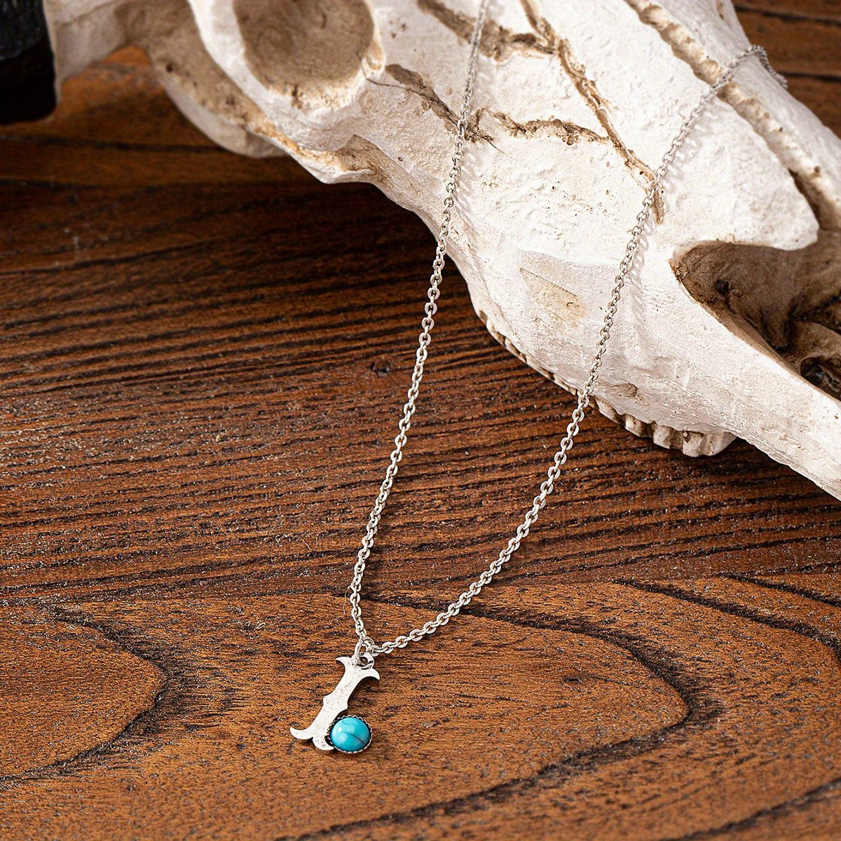 Boho Turquoise Initial Necklace