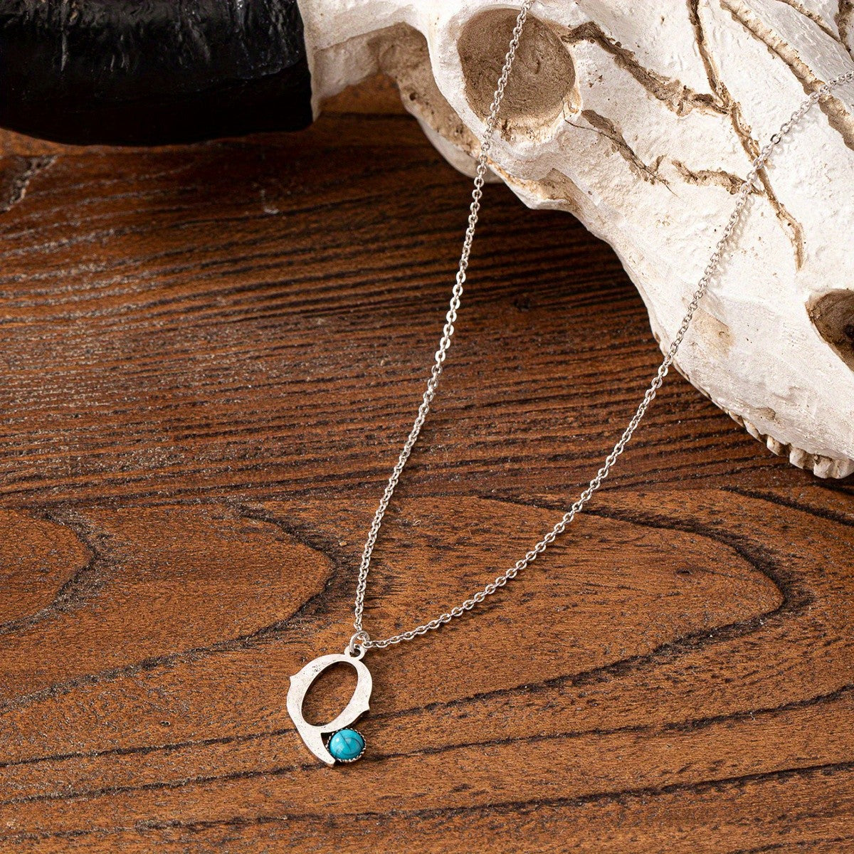 Boho Turquoise Initial Necklace
