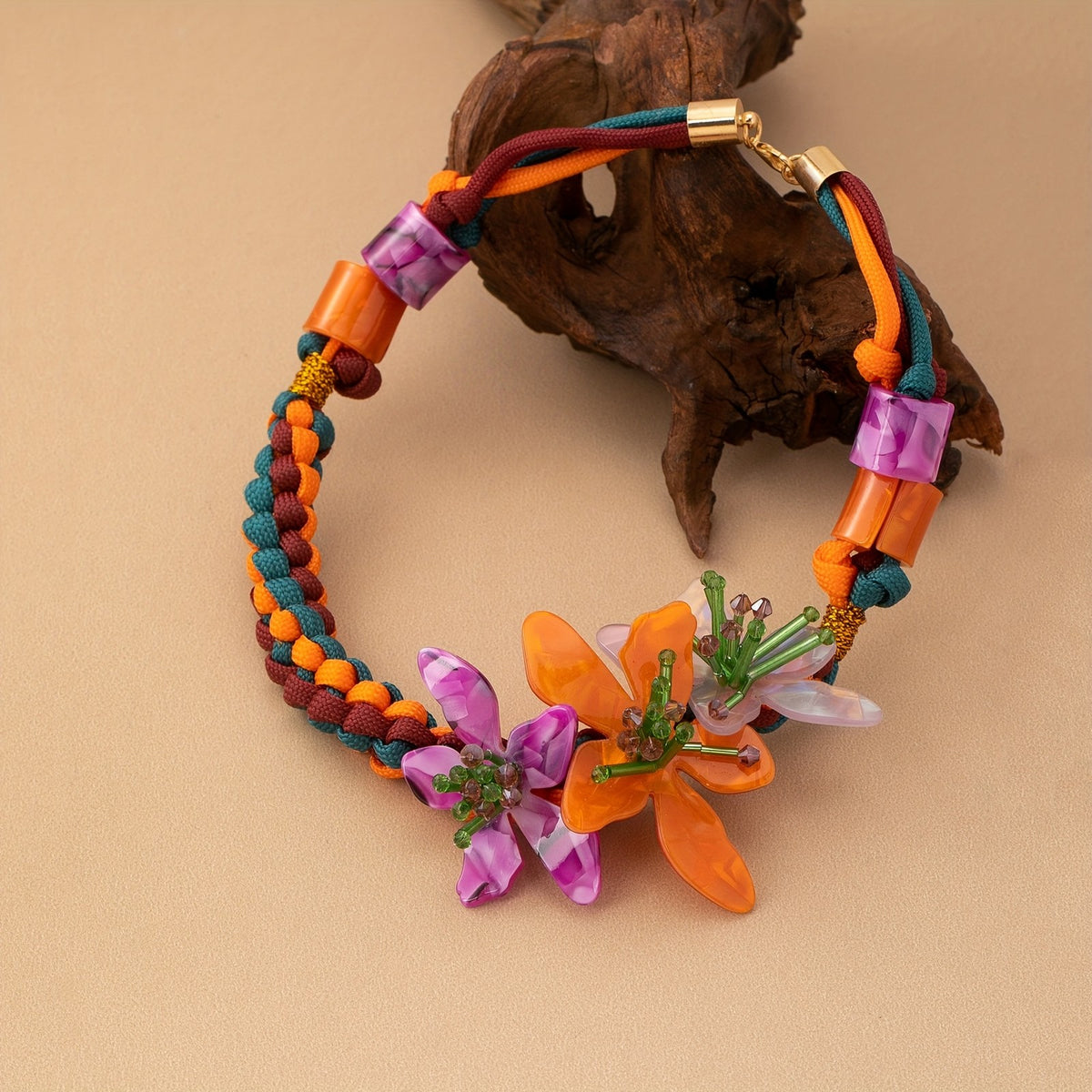 Boho Colorful Floral Choker Necklace