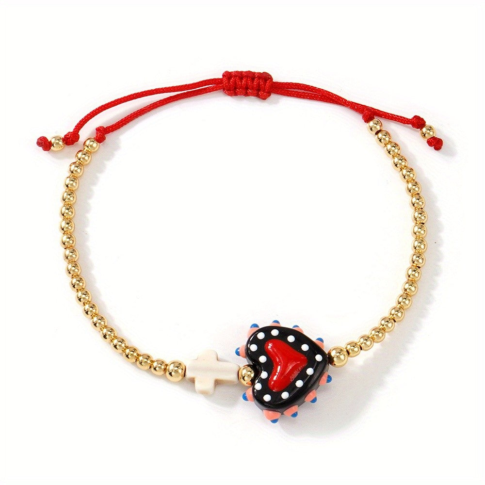 Colorful Polka Dot Heart Bracelet