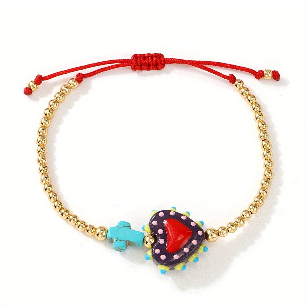 Colorful Polka Dot Heart Bracelet