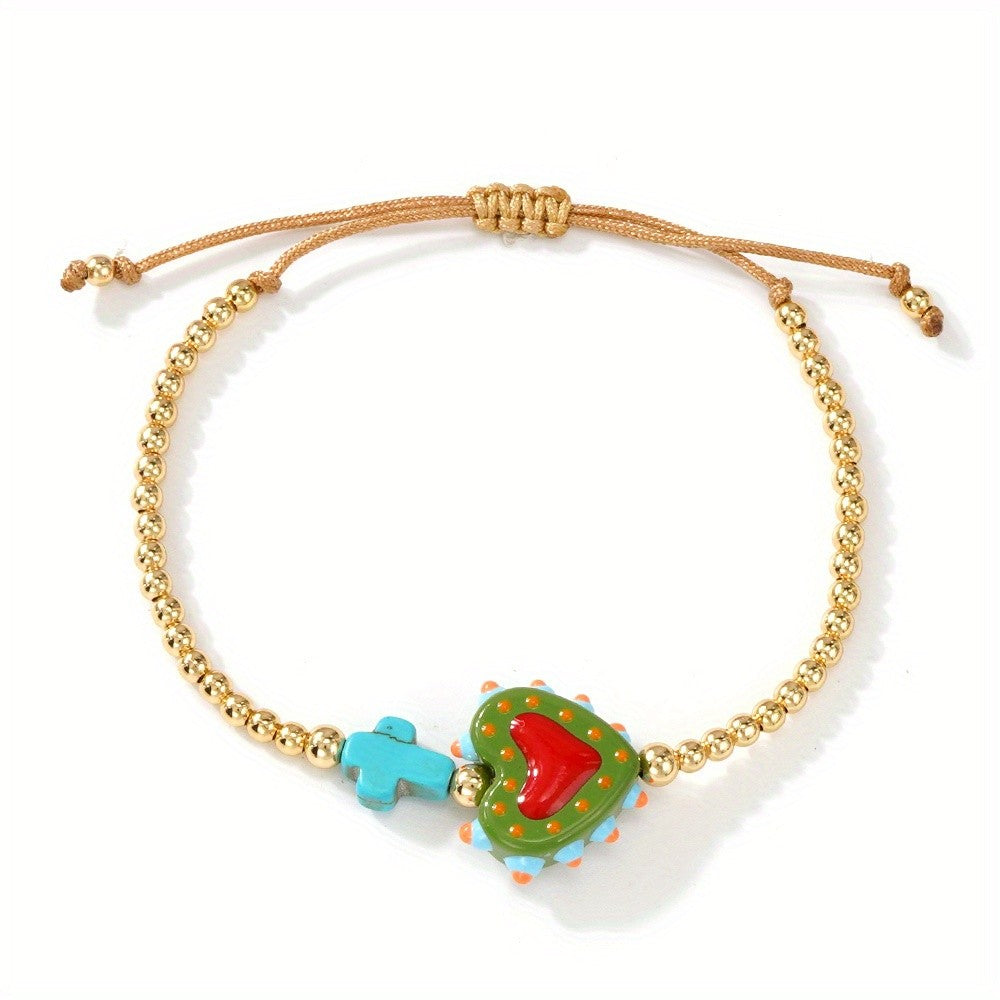 Colorful Polka Dot Heart Bracelet