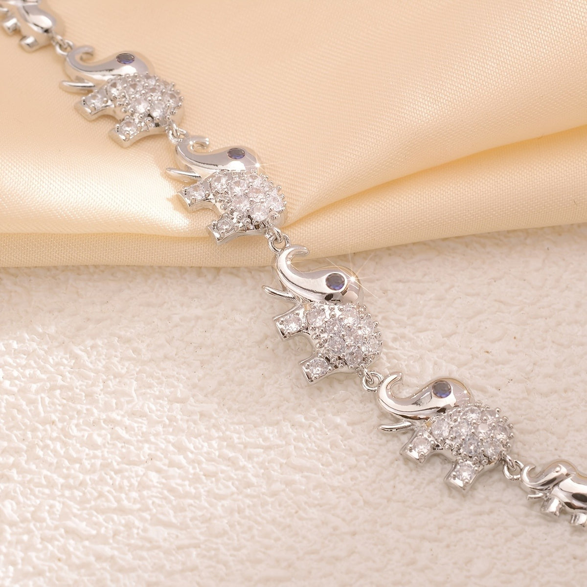 Dainty Zircon Elephant Bracelet