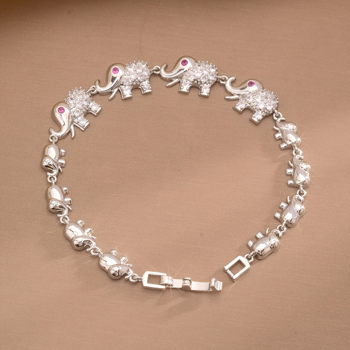 Dainty Zircon Elephant Bracelet