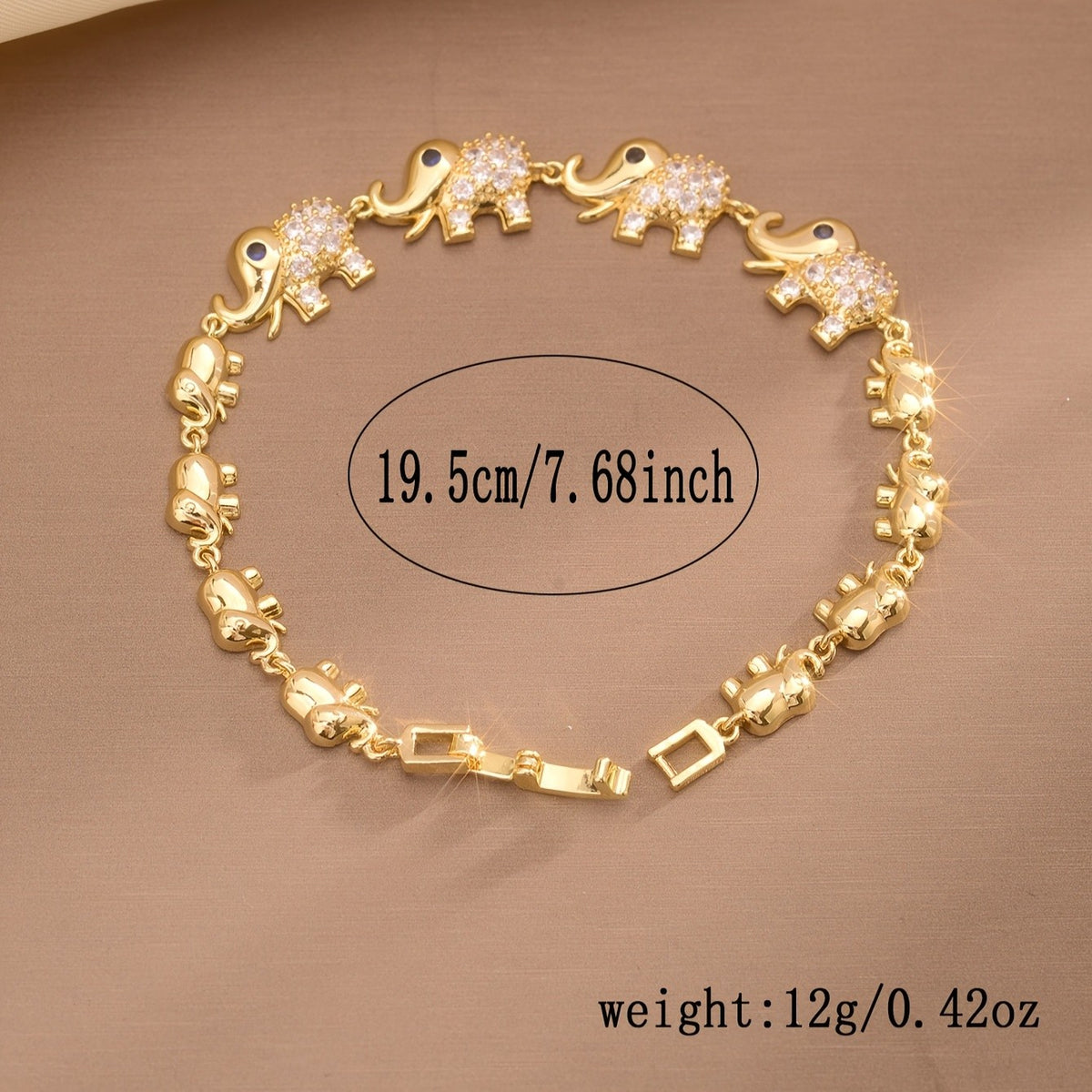 Dainty Zircon Elephant Bracelet