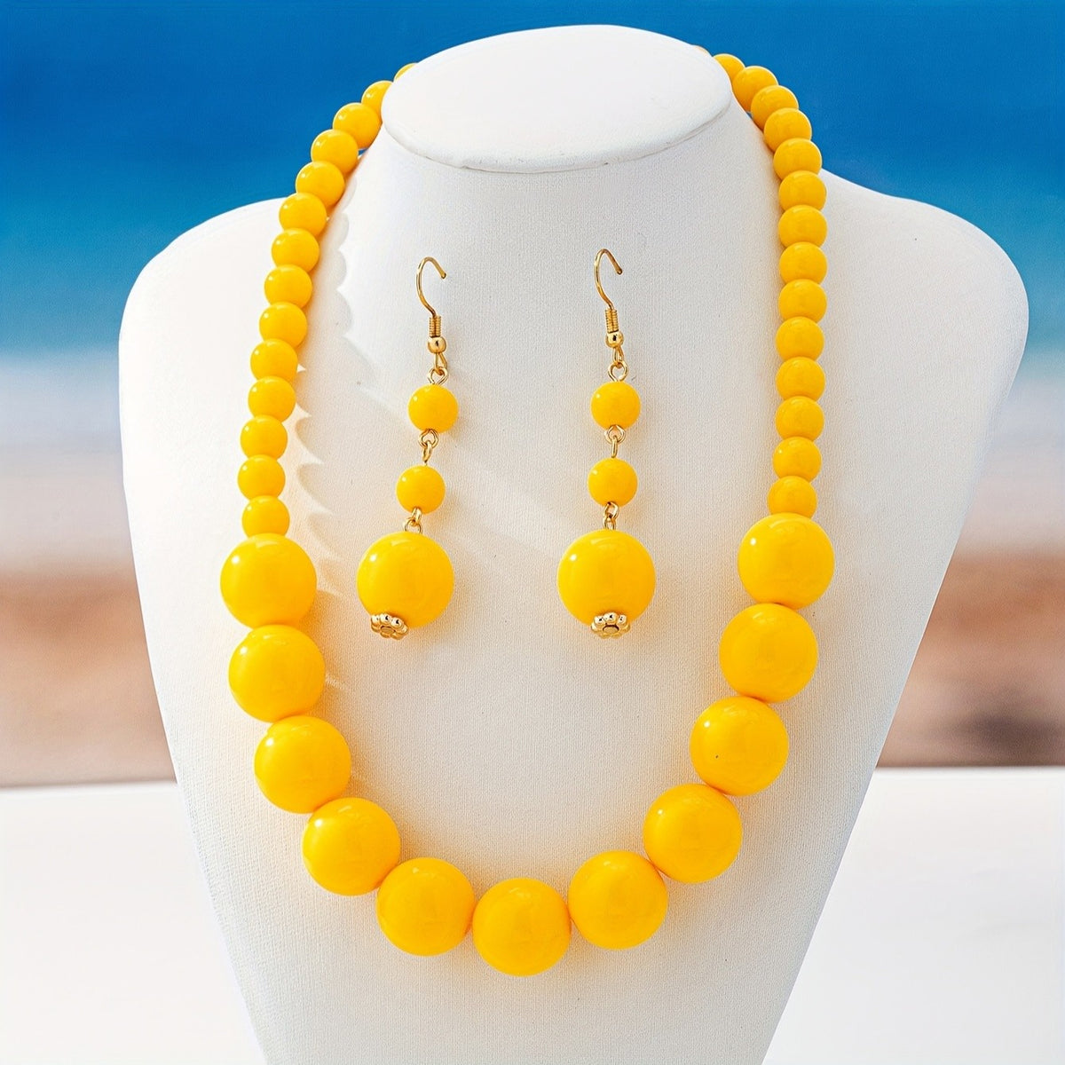 Boho Lavender Bead Necklace & Earring Set
