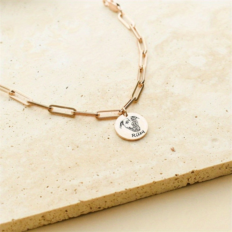 Classy Personalized Dog Portrait Link Bracelet