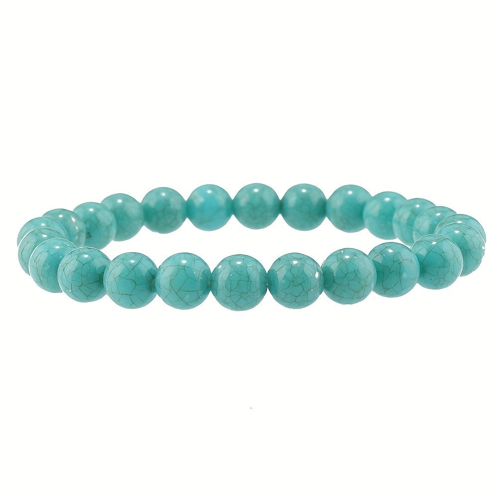 5pc Vintage Wood & Turquoise Bracelet Set