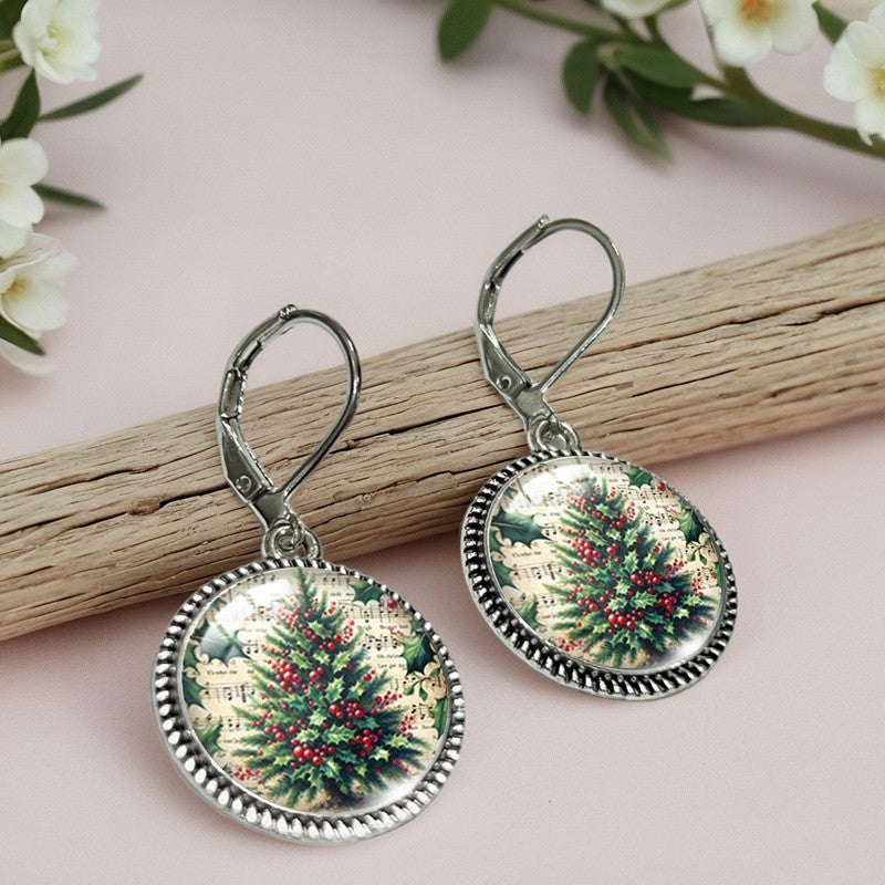 Vintage Inspired Holly Berry Earrings
