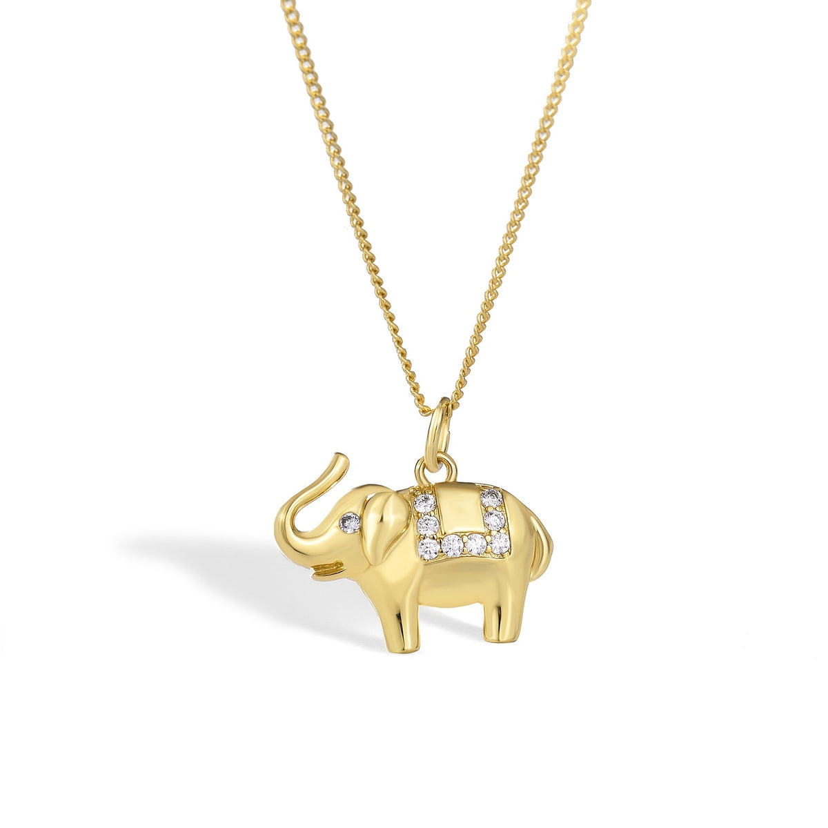 18k Elegant Elephant Pendant Necklace