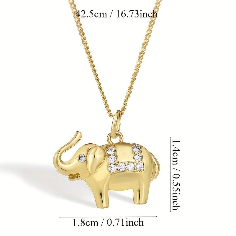18k Elegant Elephant Pendant Necklace