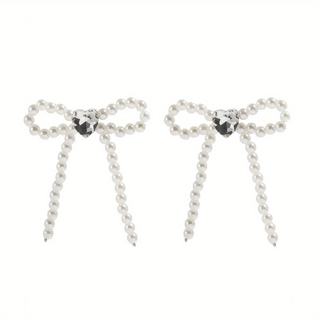 Romantic Pink Pearl Bow Earrings