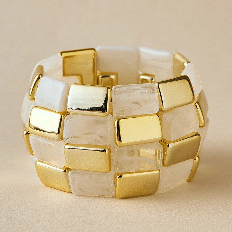 Vintage Chunky Mosaic Acrylic Bracelet