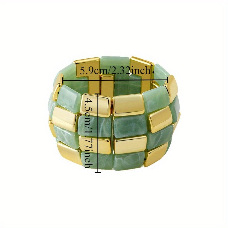 Vintage Chunky Mosaic Acrylic Bracelet