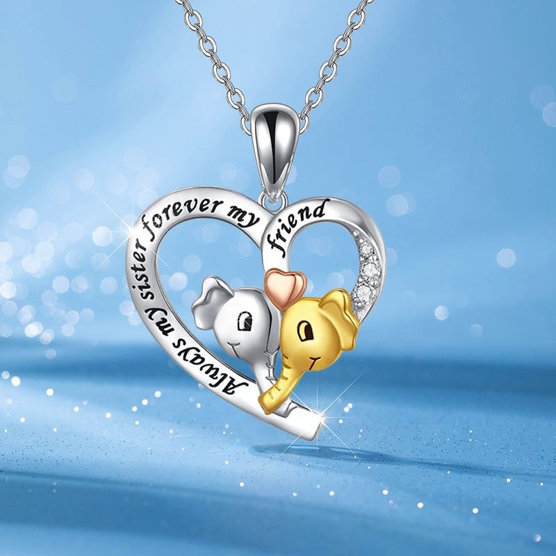 Romantic Elephant Heart Necklace