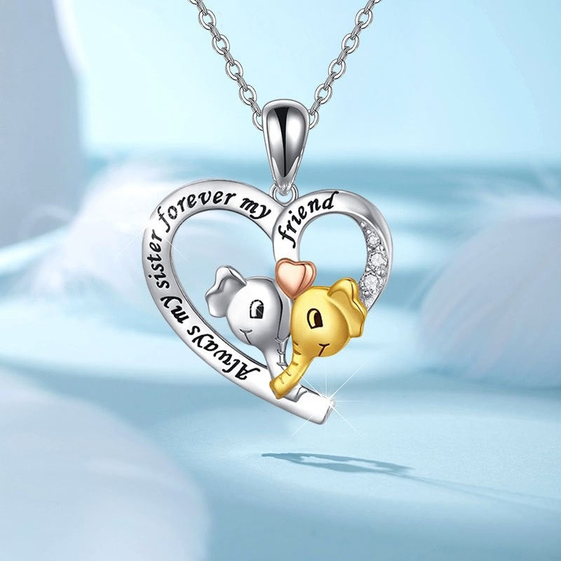 Romantic Elephant Heart Necklace