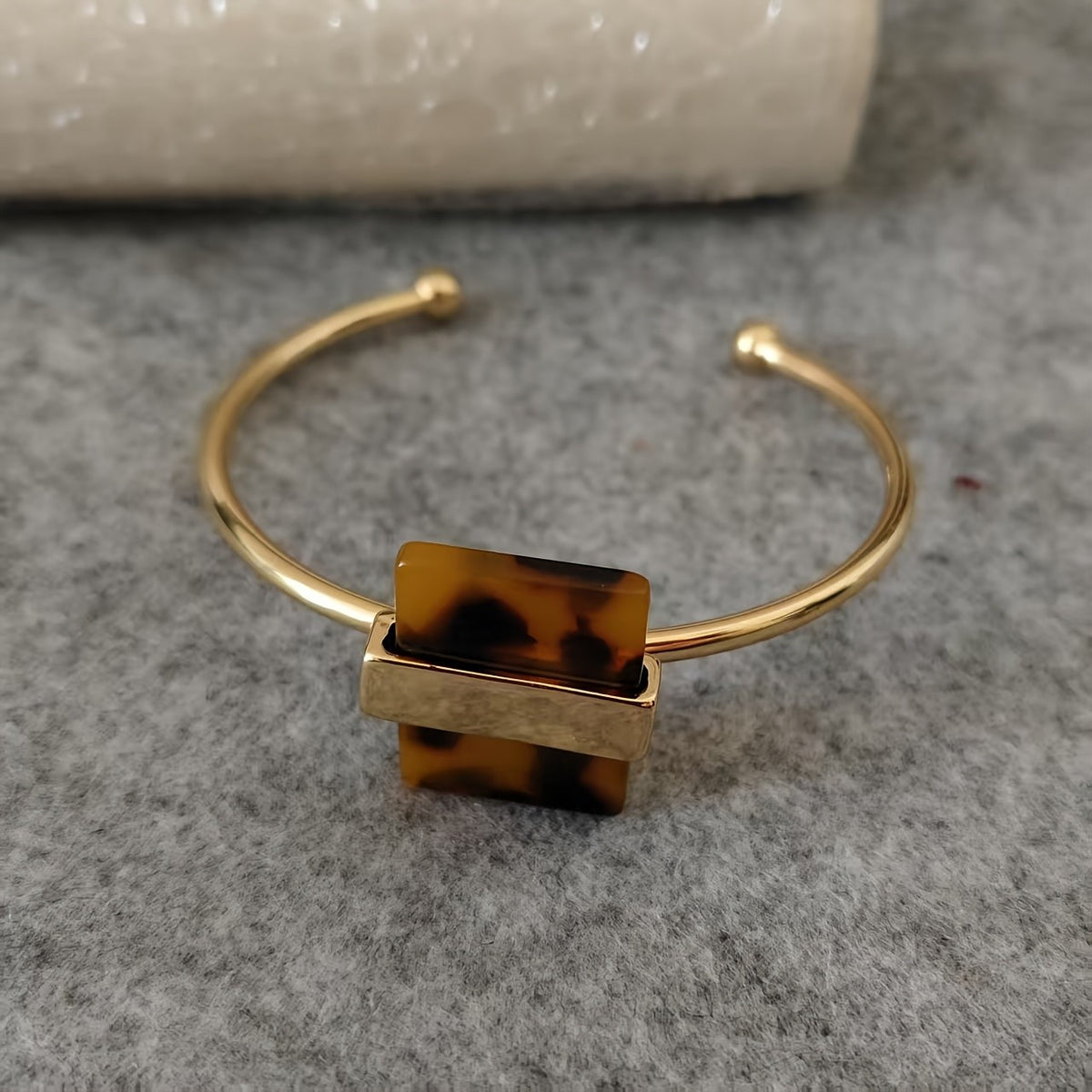 Elegant Tortoise Shell Bangle Bracelet
