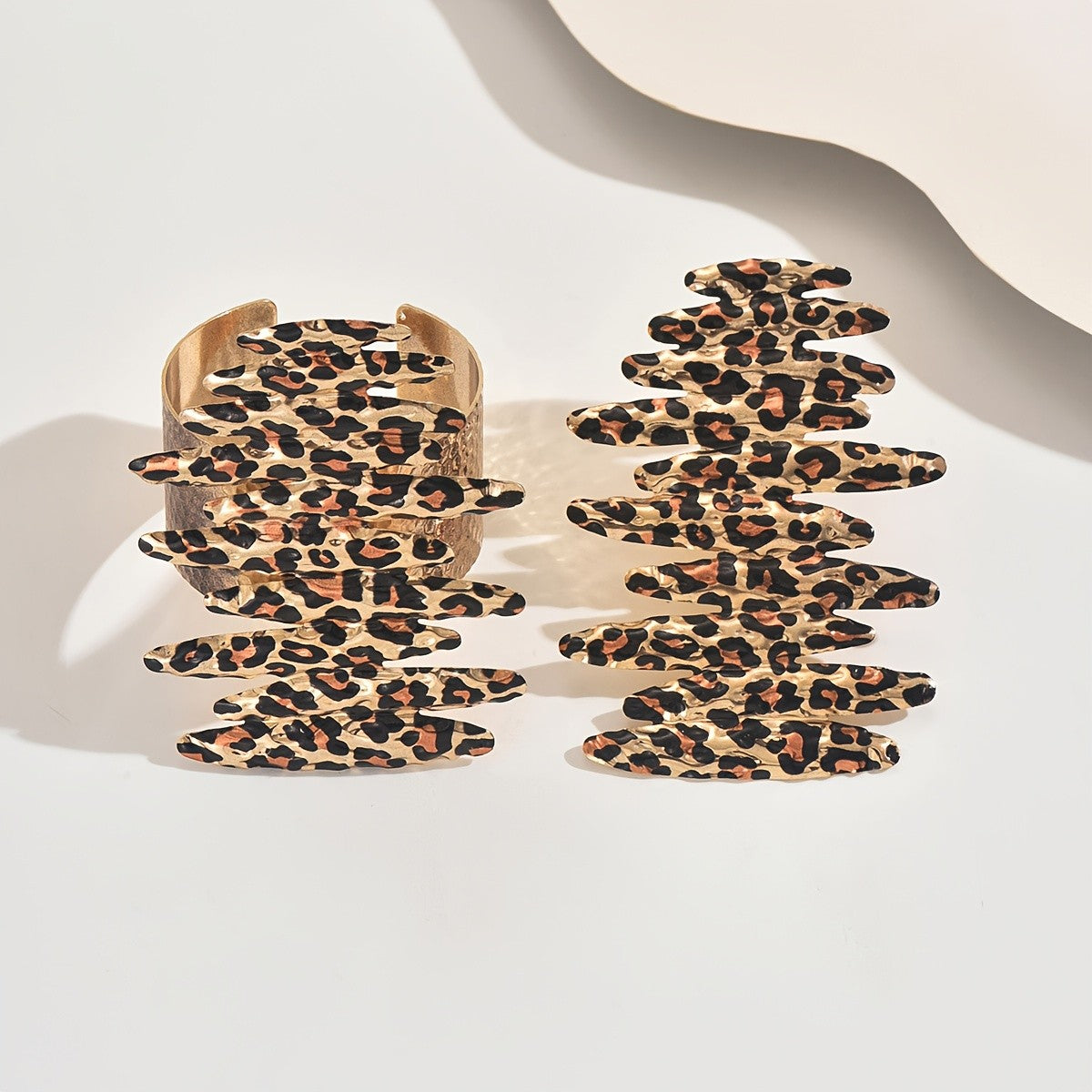 Bold Leopard Print Cuff Set