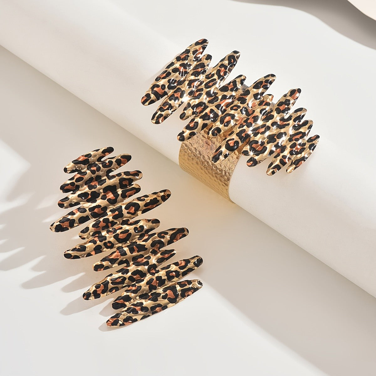 Bold Leopard Print Cuff Set