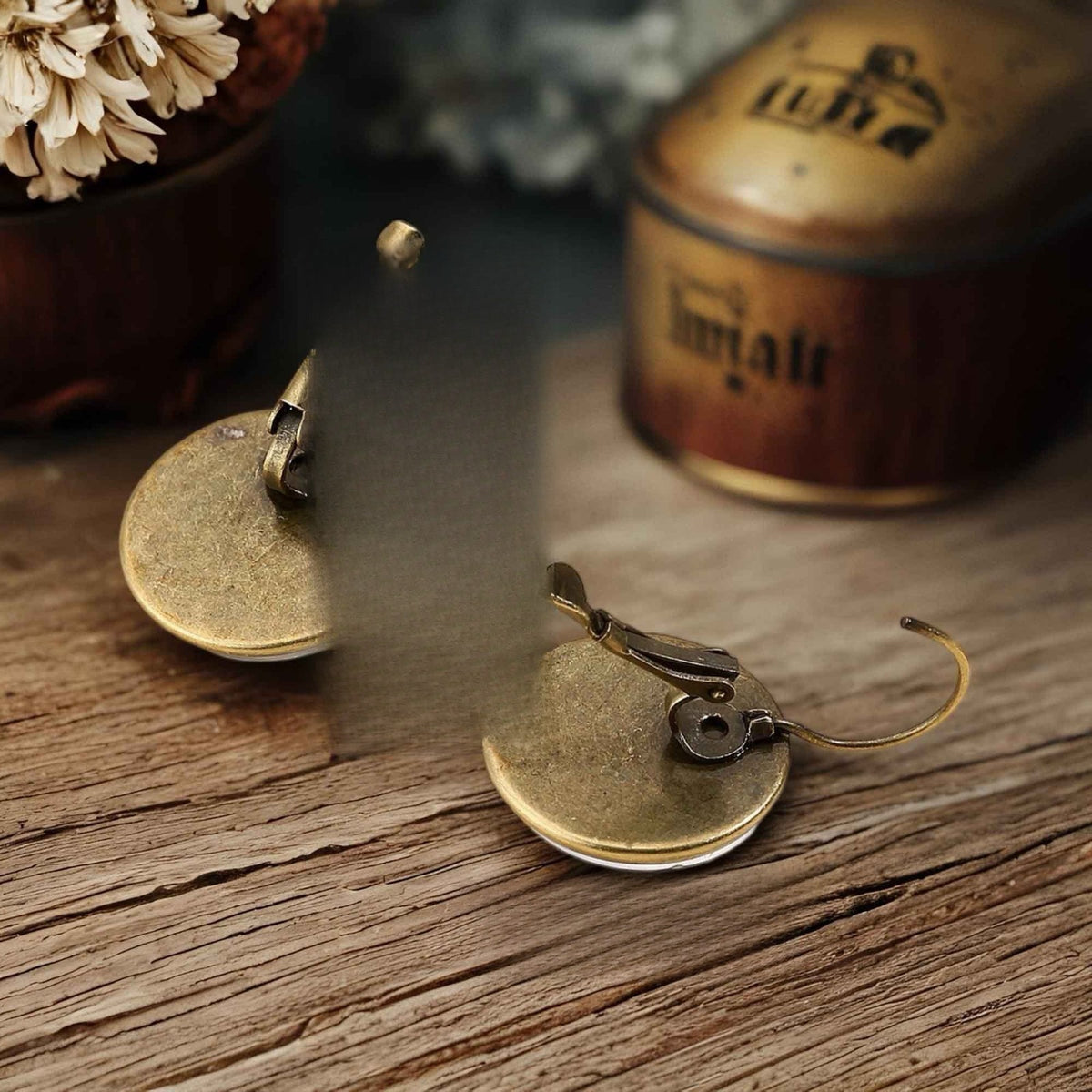 Vintage Virgin Mary Round Earrings