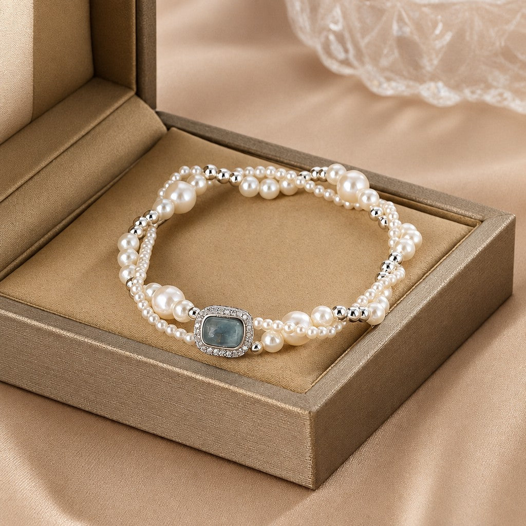 Dainty Layered Pearl Bracelet