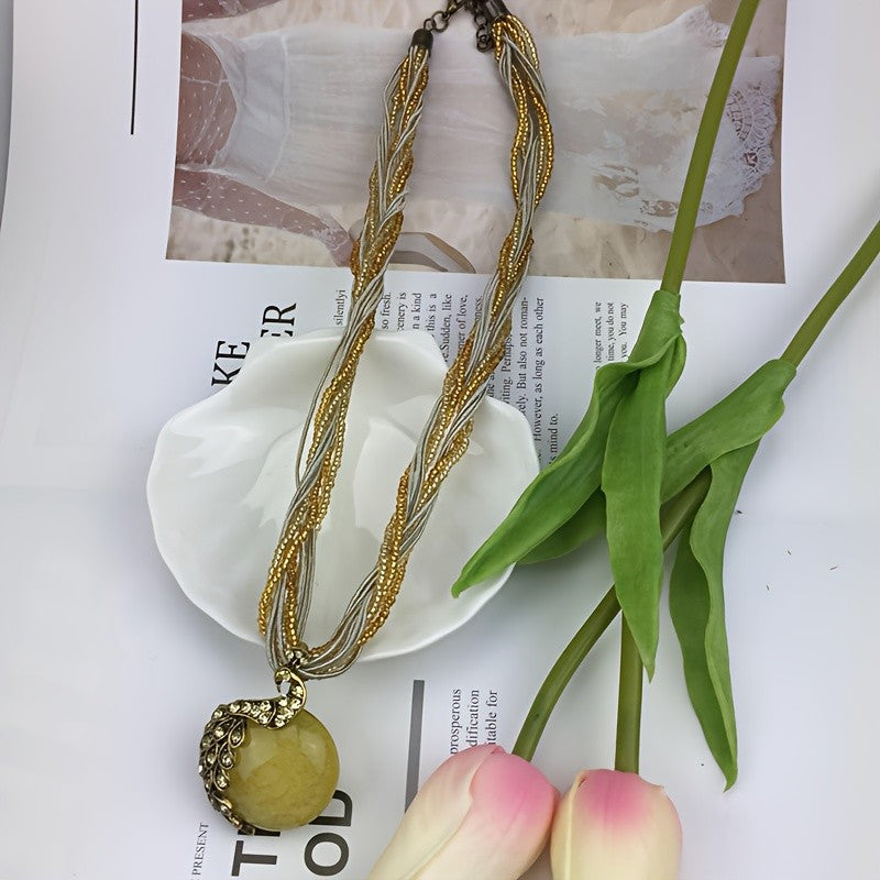 Boho Peacock Pendant Necklace