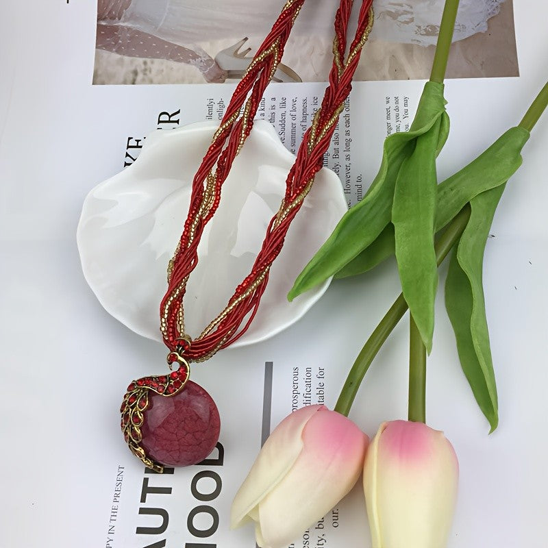 Boho Peacock Pendant Necklace