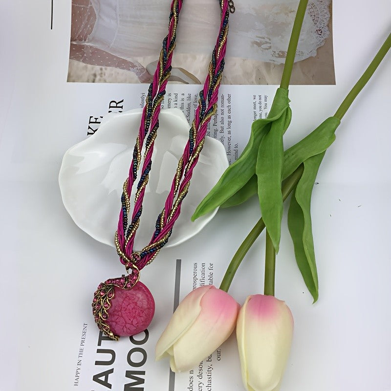 Boho Peacock Pendant Necklace