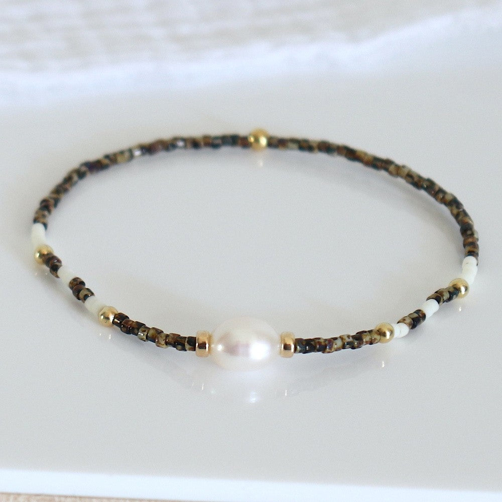 2pc Boho Faux Pearl Bracelet Set