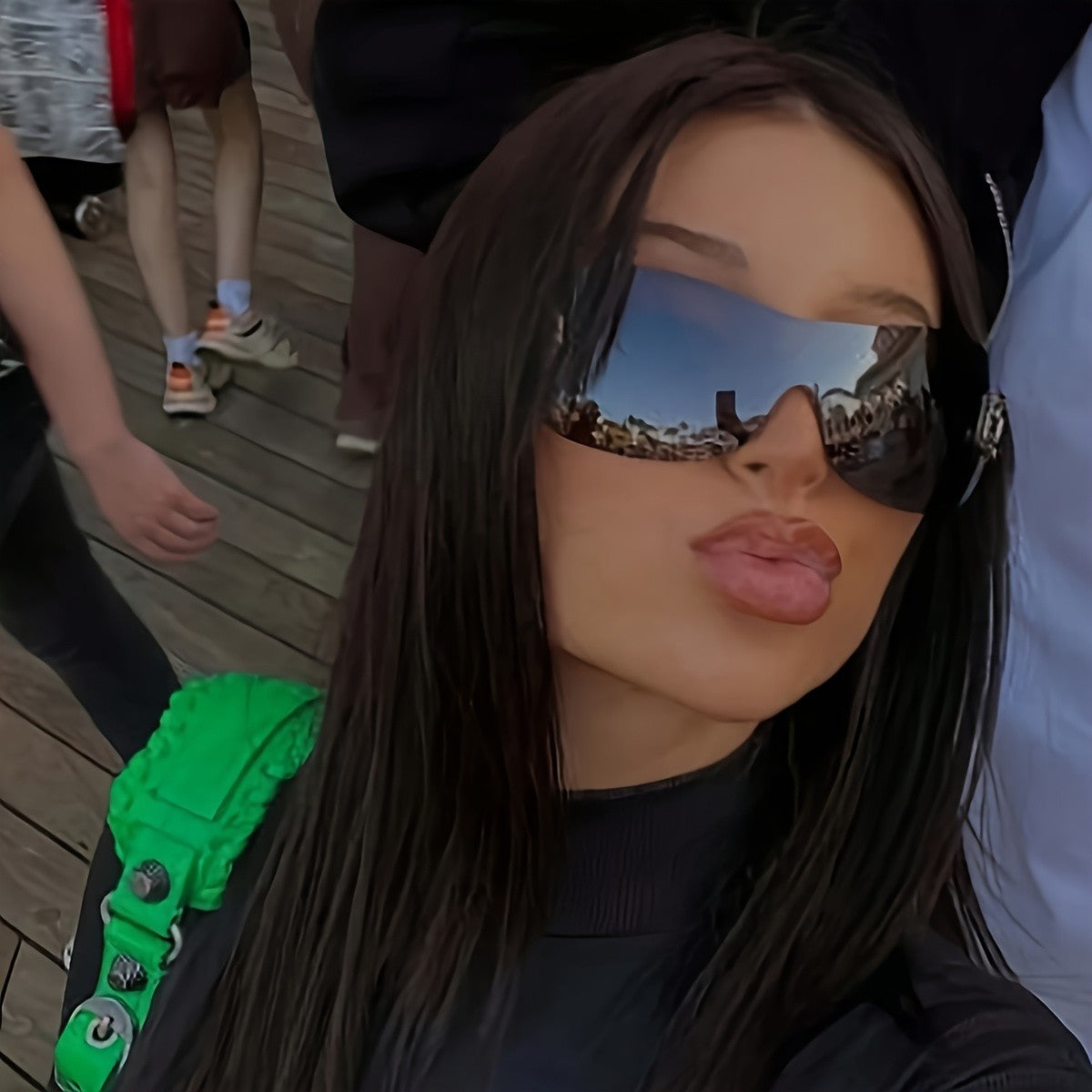 Chic Y2K Rimless Shield Sunglasses
