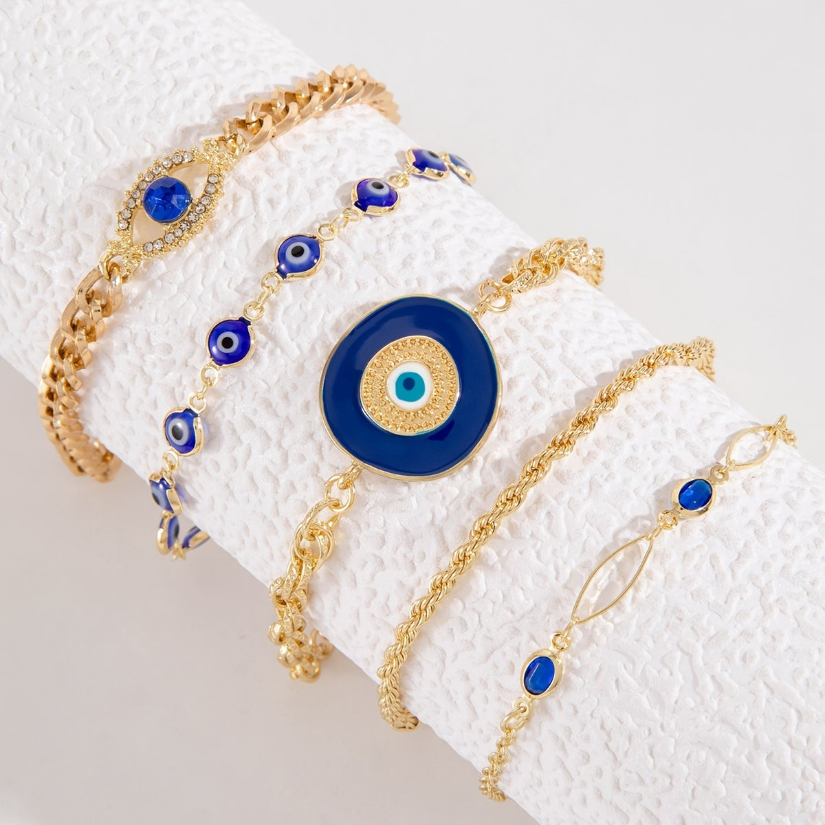 5pc Elegant Evil Eye Bracelet Set