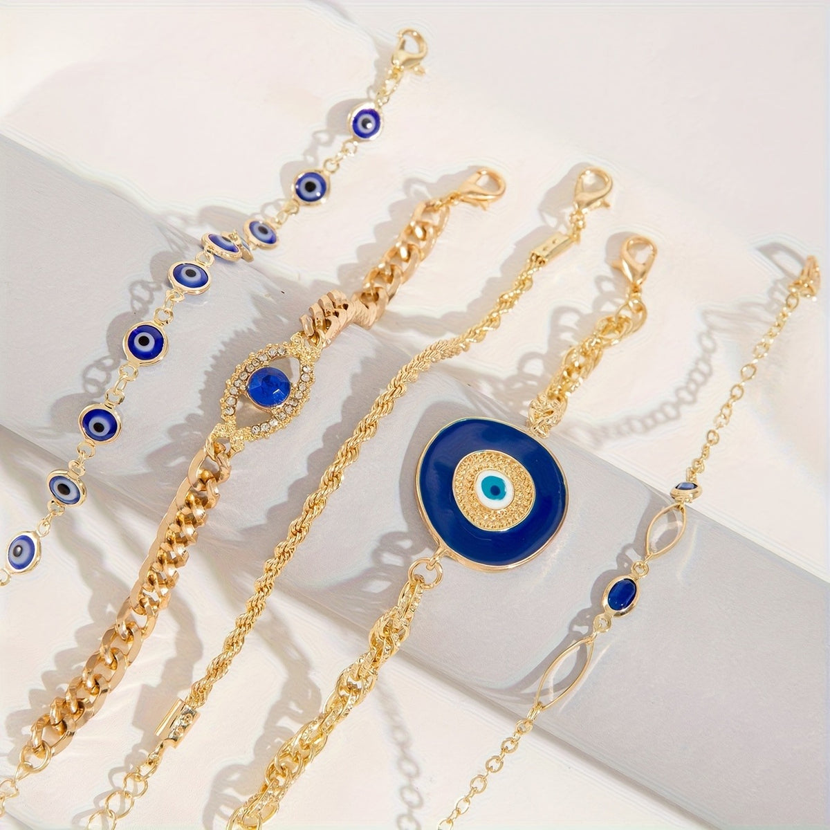 5pc Elegant Evil Eye Bracelet Set