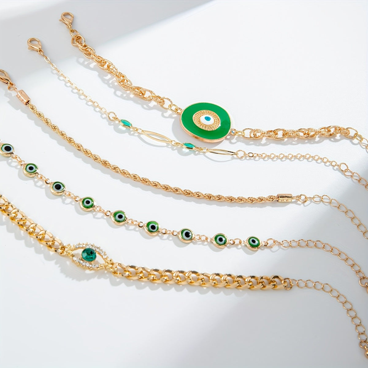 5pc Elegant Evil Eye Bracelet Set