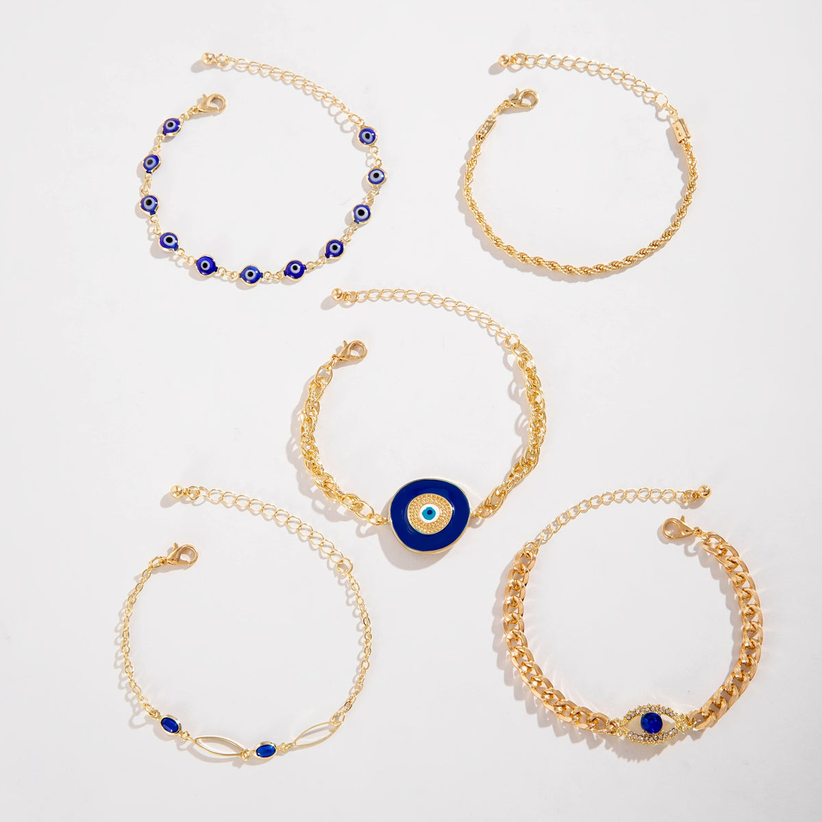 5pc Elegant Evil Eye Bracelet Set
