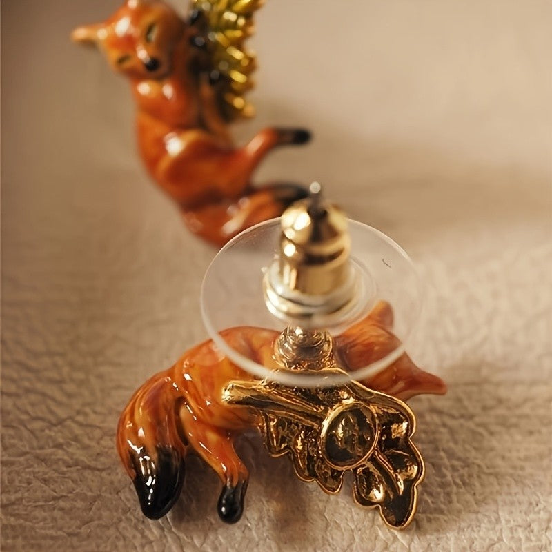 Cute Retro Fox Earrings