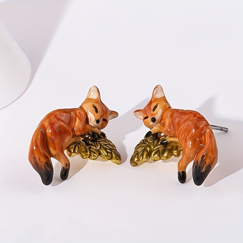 Cute Retro Fox Earrings
