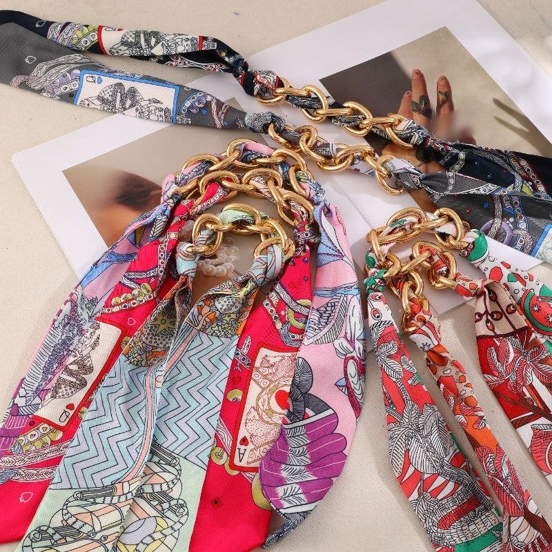 Boho Printed Fabric Chain Bracelet