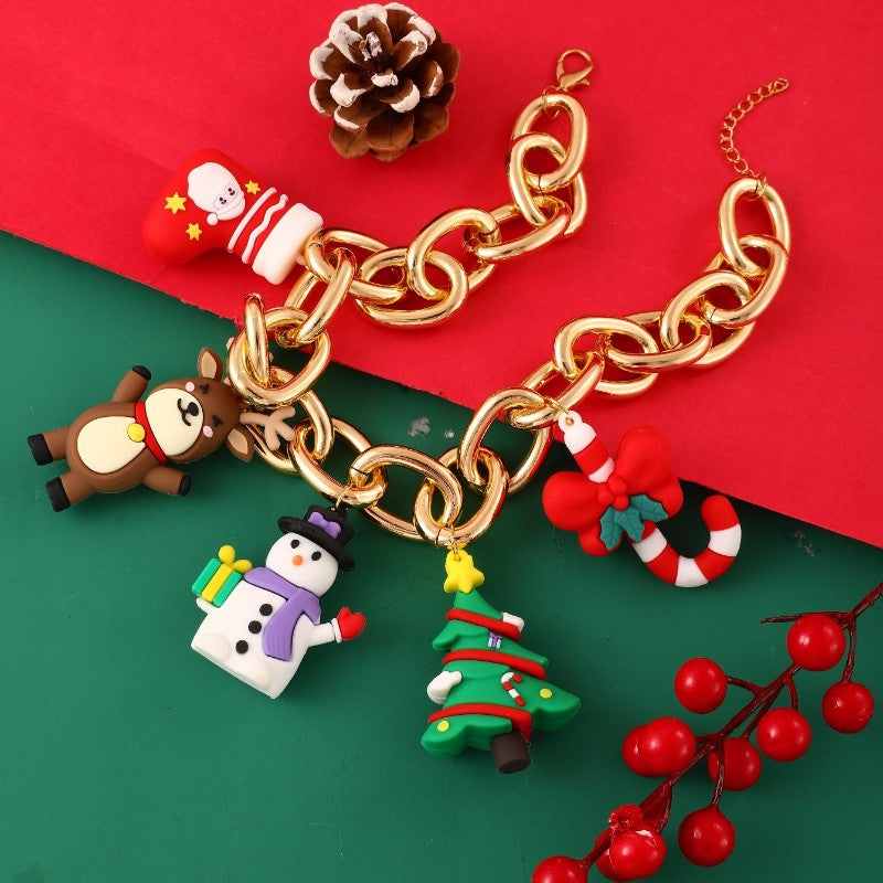 Funky Christmas Charm Chain Necklace