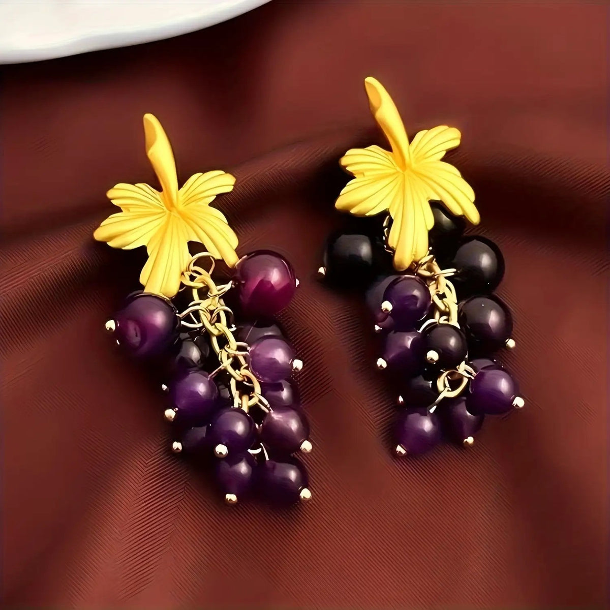 Romantic Vintage Grape Cluster Drop Earrings
