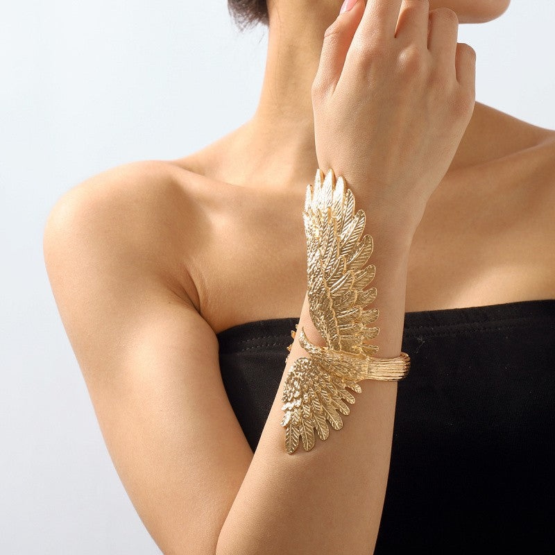 18k Vintage Phoenix Wing Cuff Bracelet