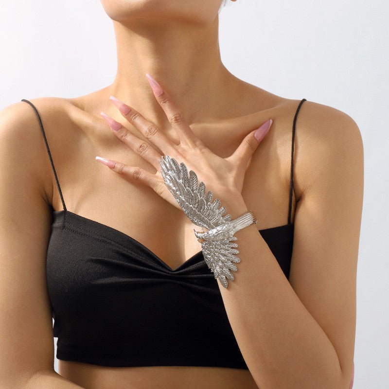 18k Vintage Phoenix Wing Cuff Bracelet