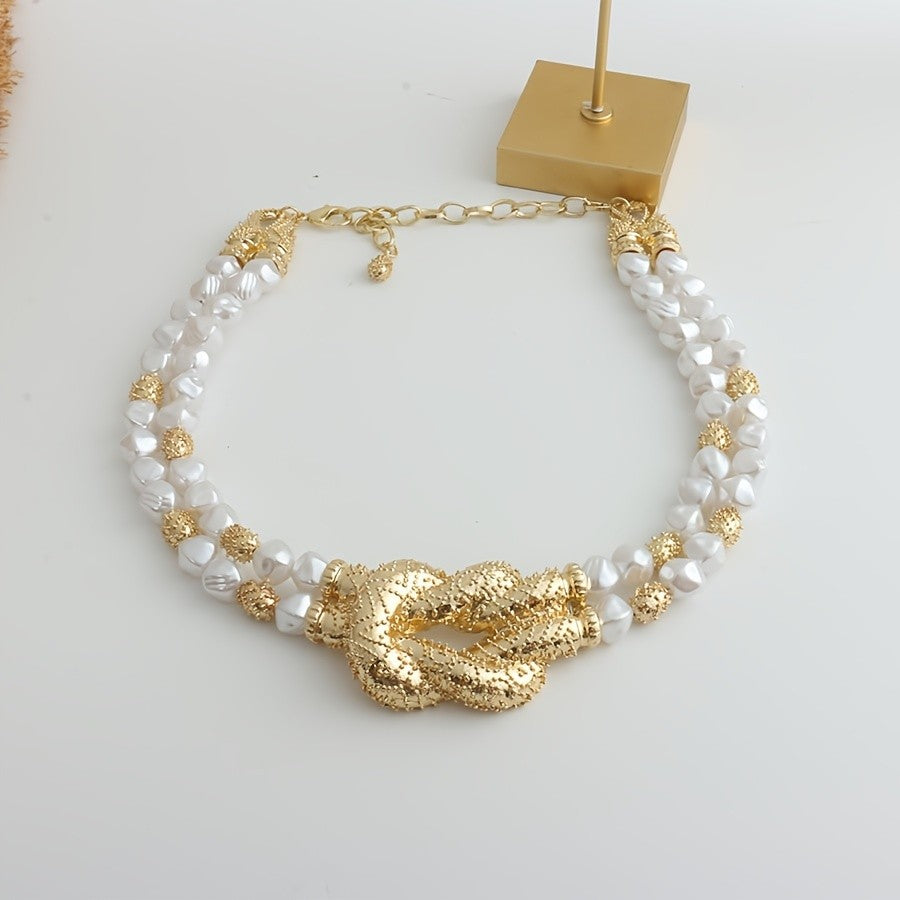 14k Vintage Baroque Pearl Rope Necklace