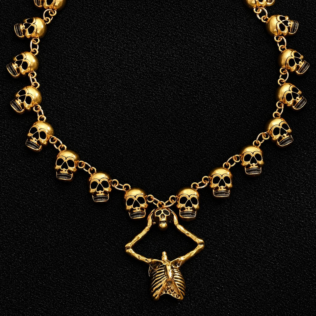 Gothic Skull Skeleton Necklace