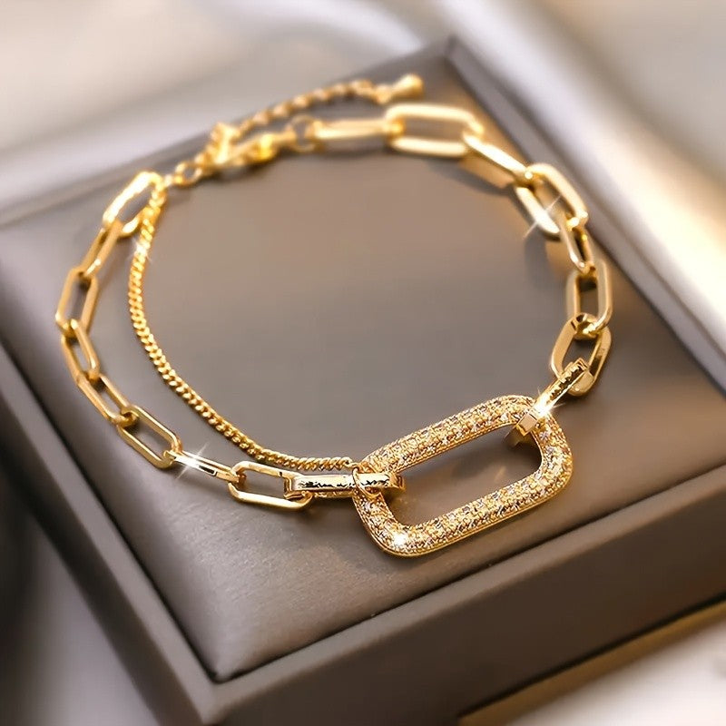 Classy Geometric Chain Bracelet