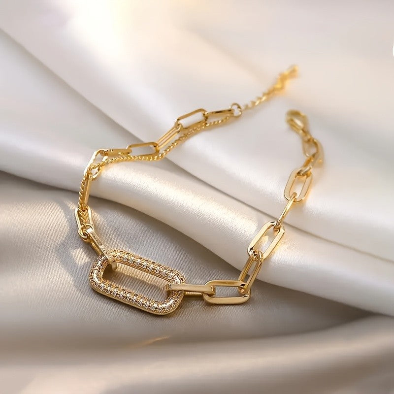 Classy Geometric Chain Bracelet