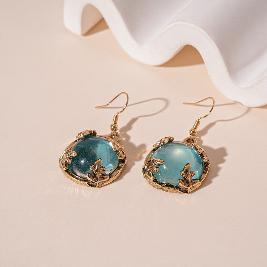 Classy Blue Resin Collar Necklace, Bracelet & Earring Set